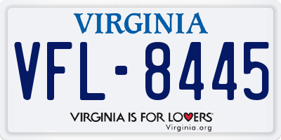 VA license plate VFL8445