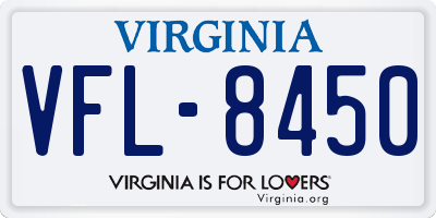 VA license plate VFL8450