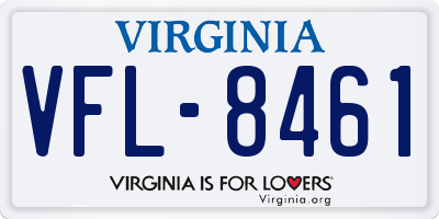 VA license plate VFL8461