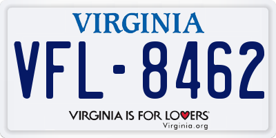 VA license plate VFL8462