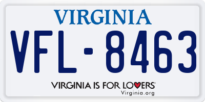 VA license plate VFL8463