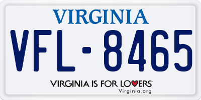VA license plate VFL8465