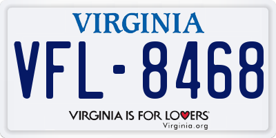 VA license plate VFL8468
