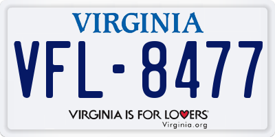 VA license plate VFL8477