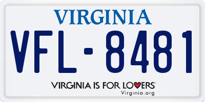 VA license plate VFL8481