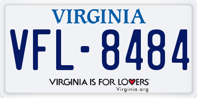 VA license plate VFL8484