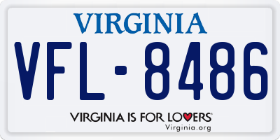 VA license plate VFL8486