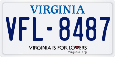 VA license plate VFL8487