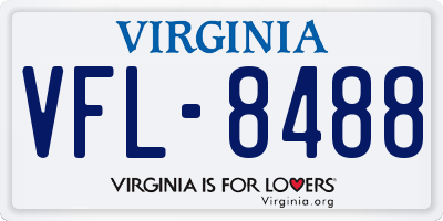 VA license plate VFL8488