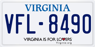 VA license plate VFL8490