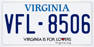 VA license plate VFL8506