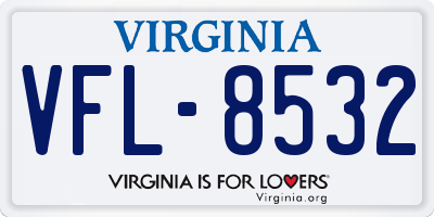 VA license plate VFL8532