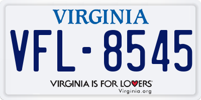 VA license plate VFL8545