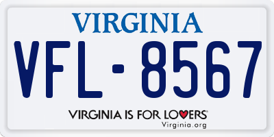 VA license plate VFL8567