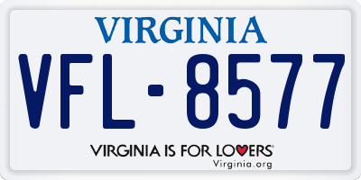 VA license plate VFL8577