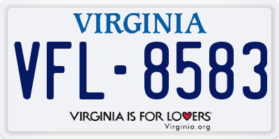 VA license plate VFL8583