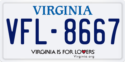 VA license plate VFL8667