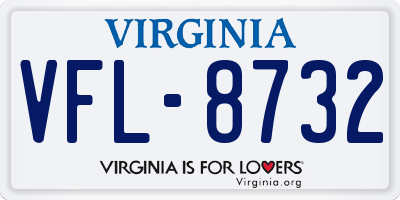VA license plate VFL8732