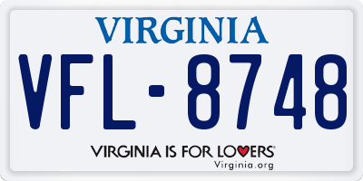 VA license plate VFL8748