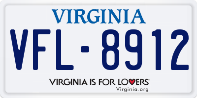 VA license plate VFL8912