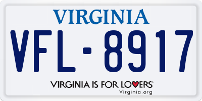 VA license plate VFL8917
