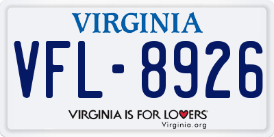 VA license plate VFL8926