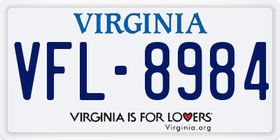 VA license plate VFL8984