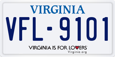 VA license plate VFL9101
