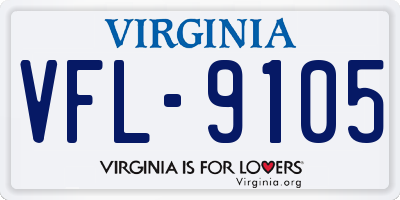 VA license plate VFL9105
