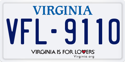 VA license plate VFL9110