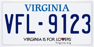 VA license plate VFL9123