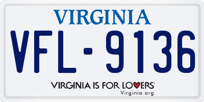 VA license plate VFL9136