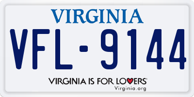 VA license plate VFL9144