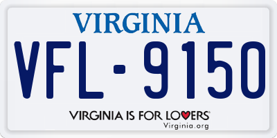 VA license plate VFL9150