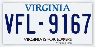 VA license plate VFL9167