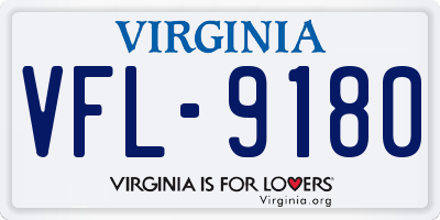 VA license plate VFL9180