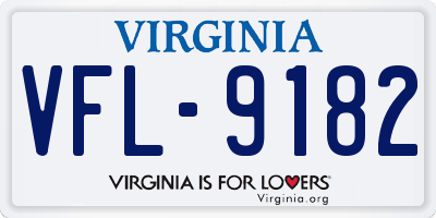 VA license plate VFL9182
