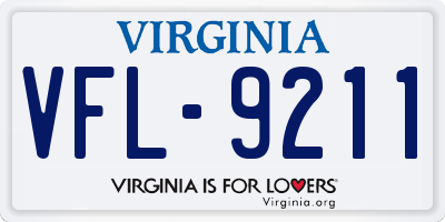 VA license plate VFL9211