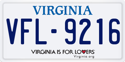 VA license plate VFL9216
