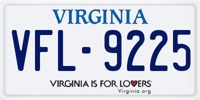 VA license plate VFL9225