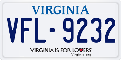 VA license plate VFL9232