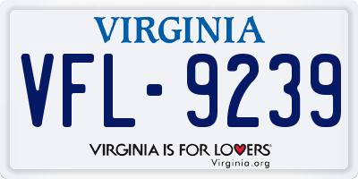 VA license plate VFL9239