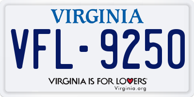 VA license plate VFL9250