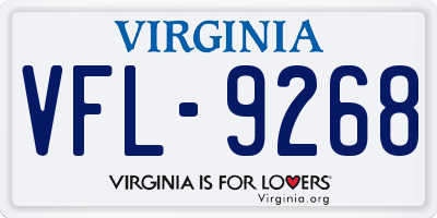 VA license plate VFL9268