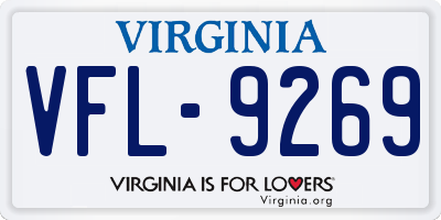 VA license plate VFL9269