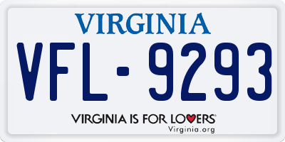 VA license plate VFL9293
