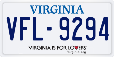 VA license plate VFL9294