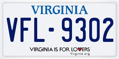 VA license plate VFL9302