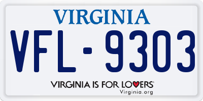 VA license plate VFL9303
