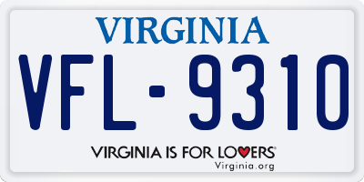 VA license plate VFL9310